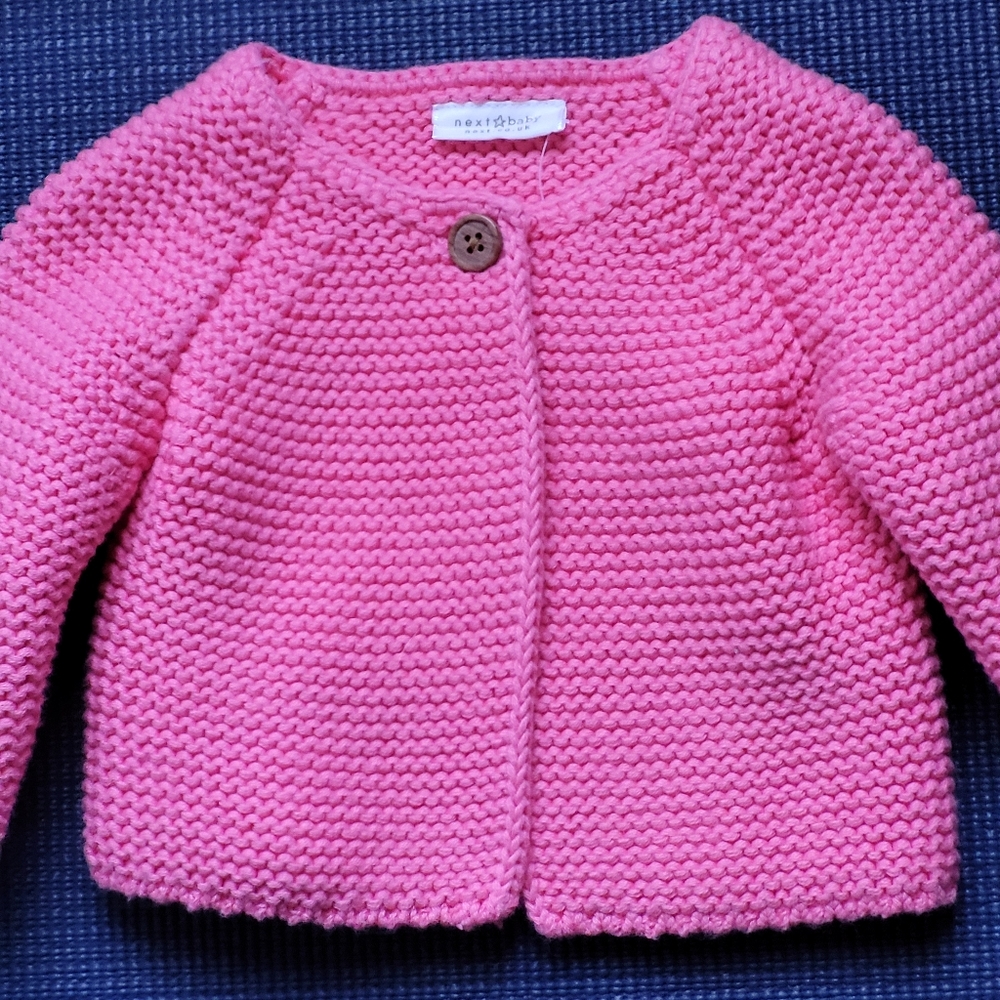 Sweet Bright Pink baby Knit Cardigan